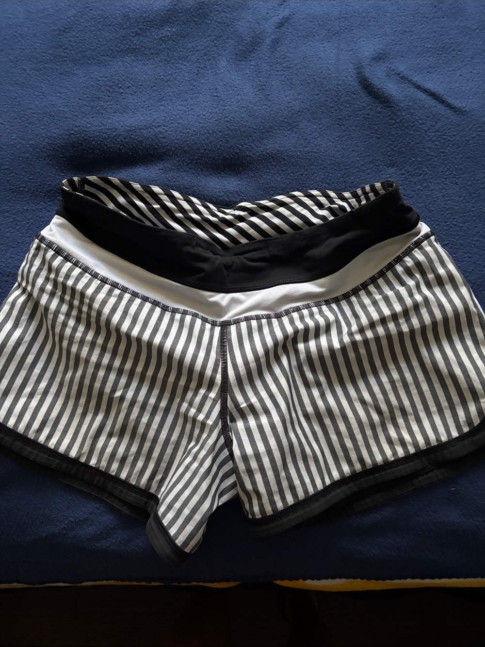 Lululemon Black & White Striped Women’s Athletic Shorts